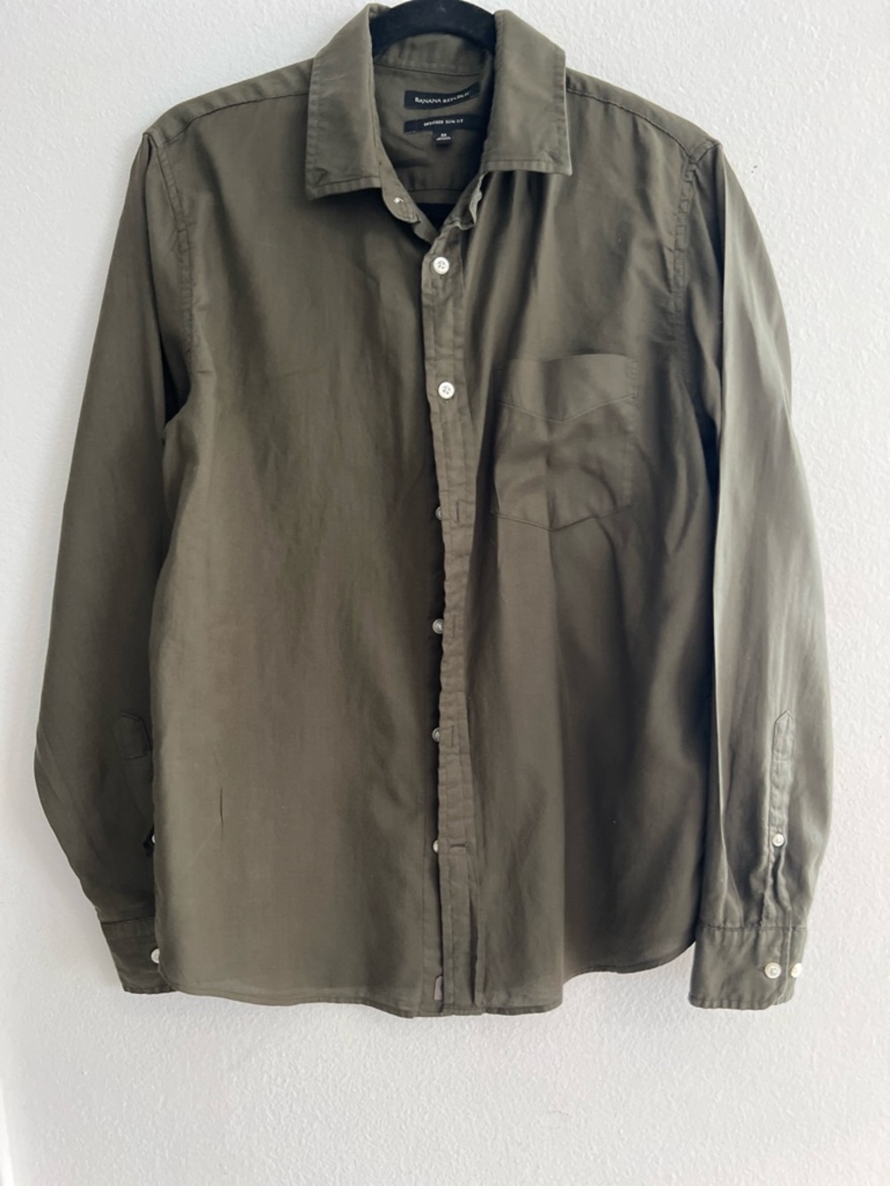 Banana Republic Olive Green Long-Sleeve Button Shirt